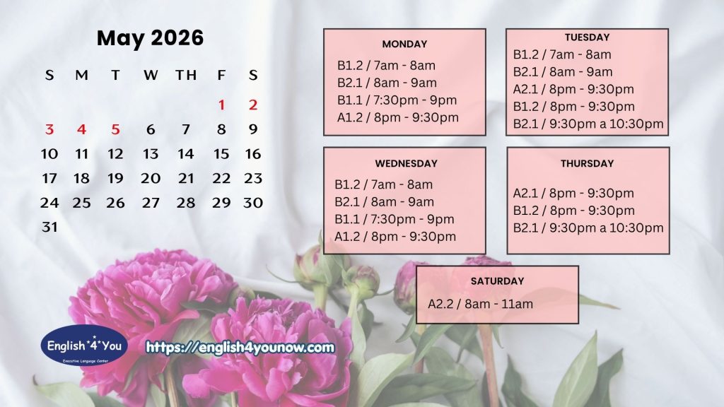 Calendario Mayo 2026
